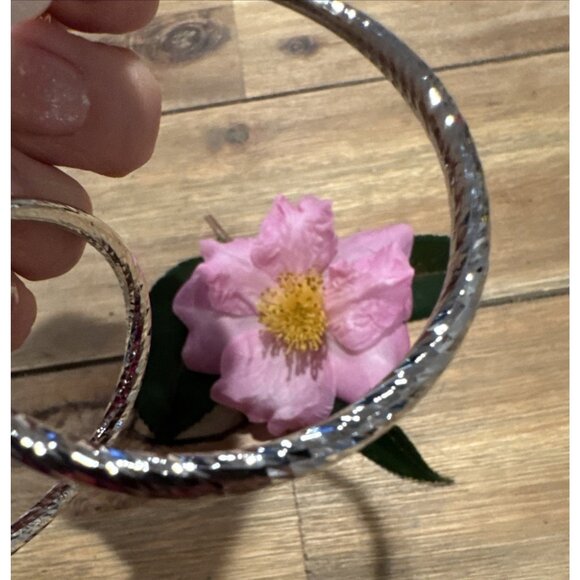 14KT White & Gold Plated Silvertone Brass Hypo Allergenic Hoop Earrings NEW - Picture 4 of 7